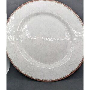 Le Cadeaux Antiqua Serving Platter melamine White crazing  15" discontinued